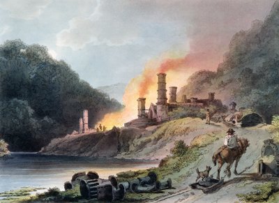 Iron Works, Coalbrookdale (engraved by William Pickett, c.1805) by Philippe Jacques de Loutherbourg